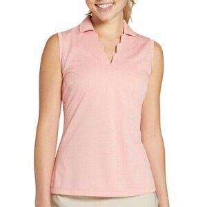 Walter Hagen Women's Clubhouse Scallop Sleeveless Golf Polo